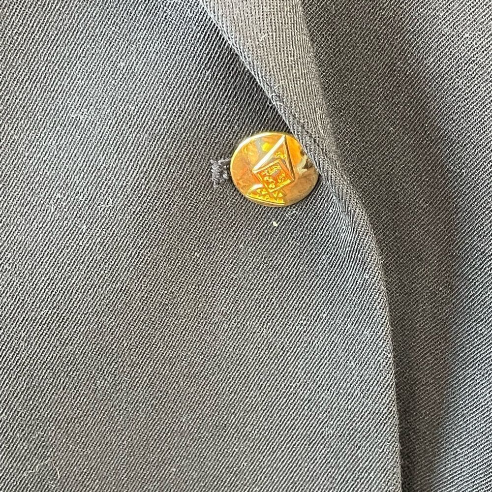 Vintage Austin Reed Women's Black Single Button Wool Blazer Gold Buttons Size 14 - Picture 3 of 8
